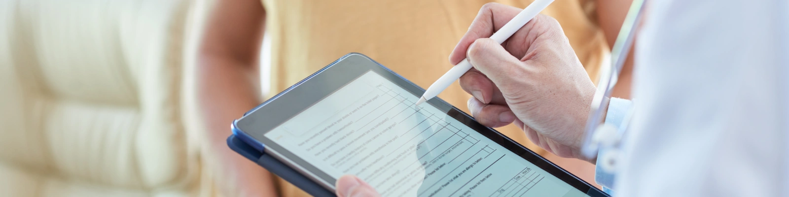 doctor using a tablet